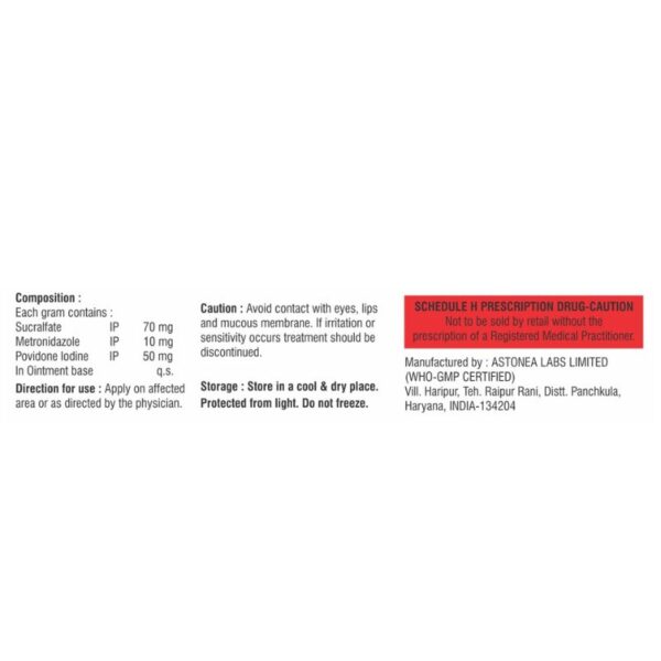 HealStar - Povidone-Iodine 5% with Metronidazole 1% + Sucralfate Oint-(15gm) - Image 2